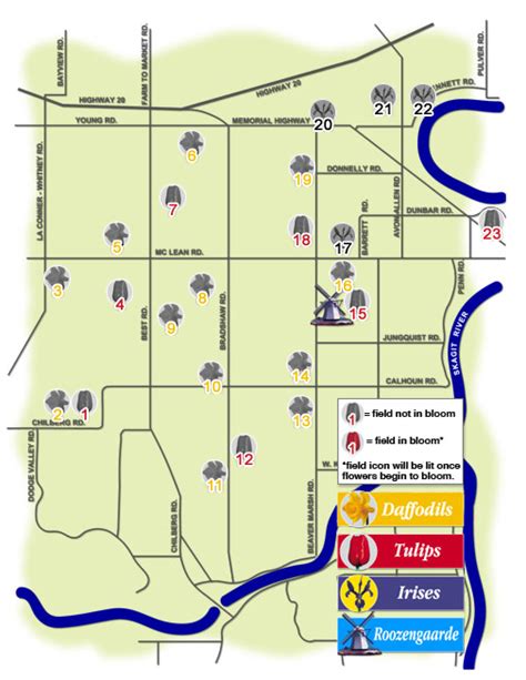 Skagit Valley Tulip Festival Bloom Map | Map Of The World