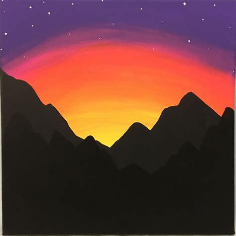 Mountain Sunset Drawing at PaintingValley.com | Explore collection of ...