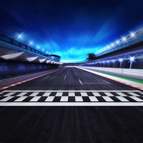 Race Track Finish Line Night Scene Racing Competition Photo Backdrop M ...