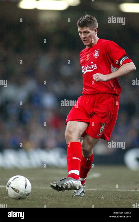 STEVEN GERRARD, LIVERPOOL FC, CARLING CUP FINAL 2005, 2005 Stock Photo ...