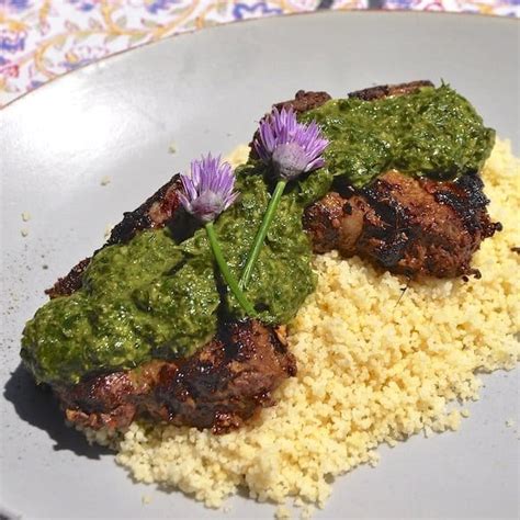 Moroccan Lamb Chops with an easy Herb Chermoula Sauce!