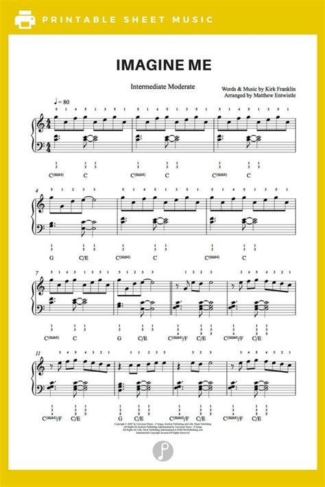 Imagine Me by Kirk Franklin Piano Sheet Music | Intermediate Level ...