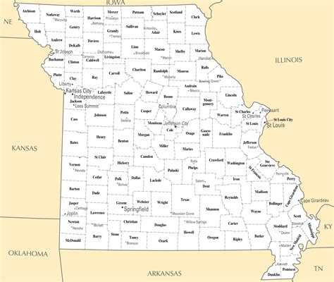 Printable Map Of Missouri