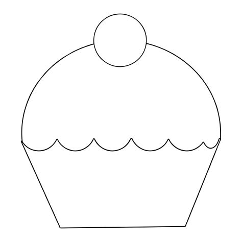 Cupcake Templates Cutouts | Cupcake outline, Cupcake template ...