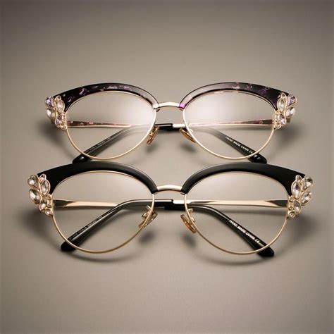 45120 GORGEOUS Ladies Cat Eye Shiny Rhinestones Glasses Frames For Wom ...