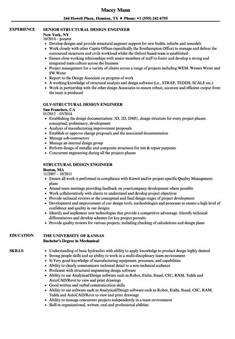 Structural Design Engineer Resume Samples | Velvet Jobs