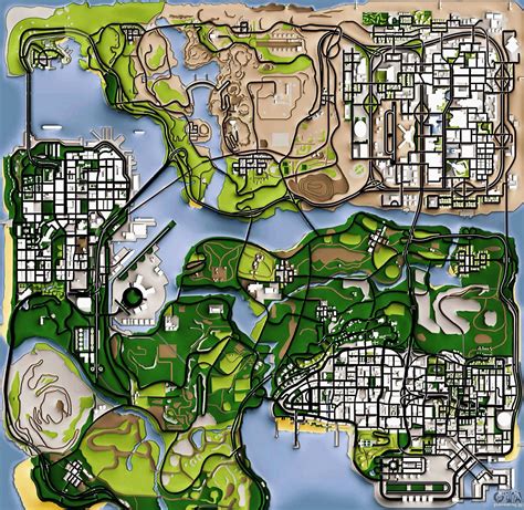 Large detailed road map of GTA San Andreas | Games | Mapsland | Maps of ...