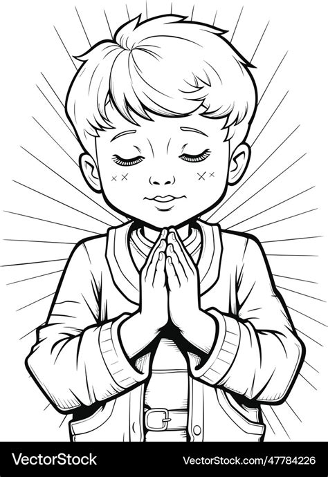 Praying kid Royalty Free Vector Image - VectorStock