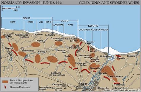 D-Day: British, Canadian, and German Positions in Normandy