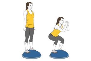 BOSU BALL HALF SQUATS - Exercises, workouts and routines