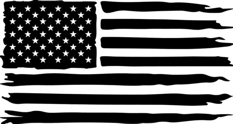 American USA Flag Clipart, Black Silhouette Free Svg File, 45% OFF