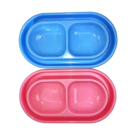 Feeding Plastic Pet Bowls for Dogs, Cats or Rabbits 2 Pieces