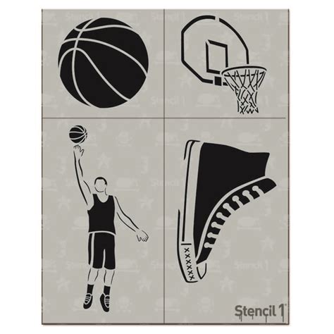 Basketball Stencil 4-pack | Stencil 1