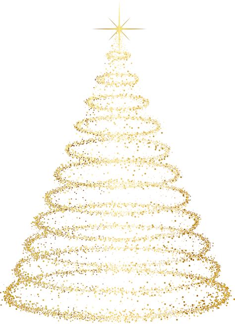 Download Gold Deco Christmas Tree Transparent Clip Art Image ...