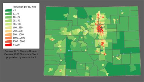 Colorado population density map | Colorado tourism, Colorado, Map poster