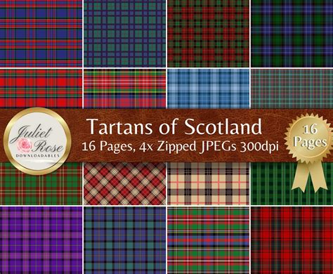 Tartans of Scotland 16 Pages of Seamless Tartans to Download - Etsy