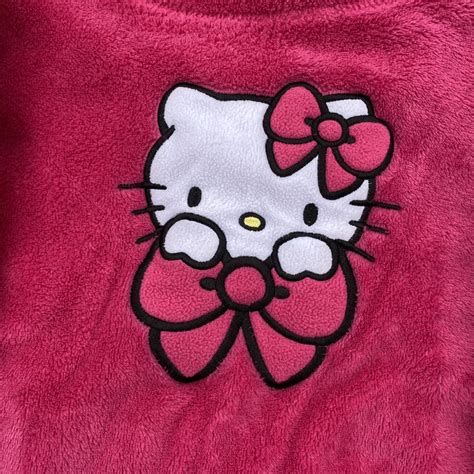 Hello Kitty Women's Pink and White Sweatshirt | Depop