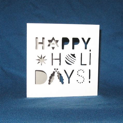 Hand Cut Happy Holidays Card - Etsy