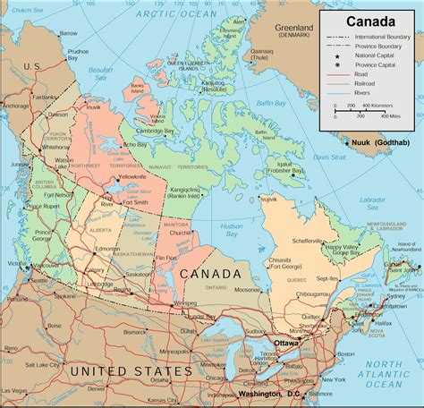 Canada Map With Capitals