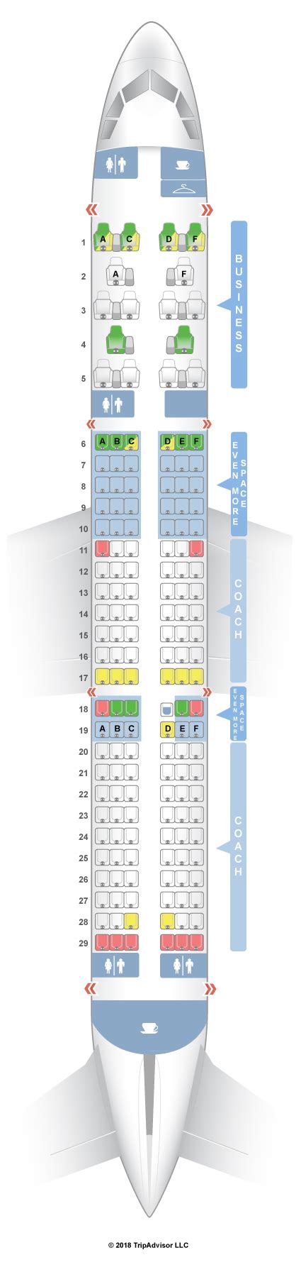 SeatGuru Seat Map JetBlue Airbus A321 (321) Transcon