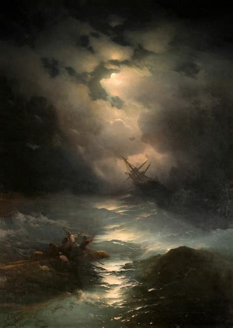 Ivan Aivazovsky. - Storm in North sea. 1865 | Пейзажи, Живописные ...