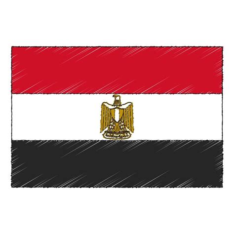 Hand drawn sketch flag of Egypt. doodle style icon 21826628 Vector Art ...