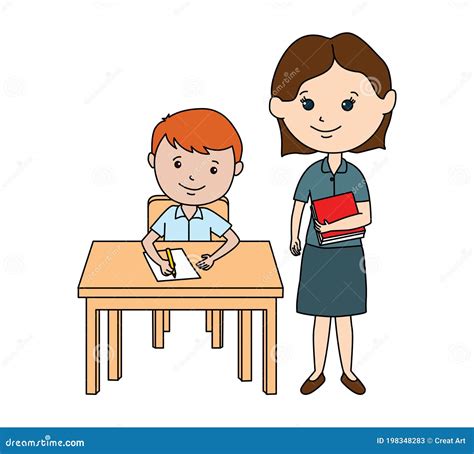 Teacher Helping Student Clipart