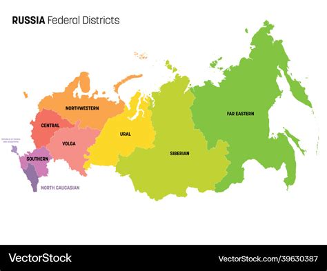 Russia - map of regions Royalty Free Vector Image