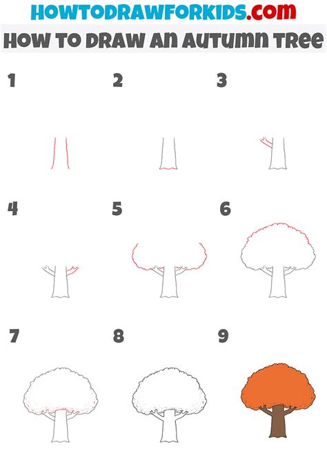 How to Draw an Autumn Tree - Easy Drawing Tutorial For Kids