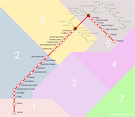 Dubai Metro Red Line | Metro map, Dubai map, Station map