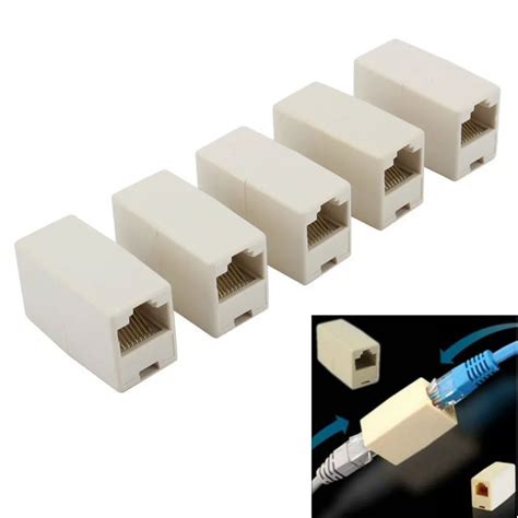 5 Pack Newtwork Ethernet Lan Cable Female to Female RJ45 Coupler ...