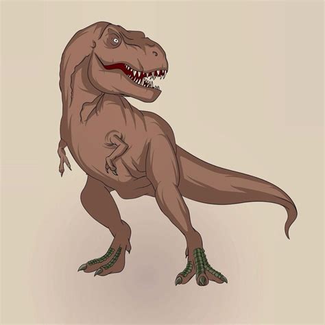 T rex illustration. | T-rex art, Velociraptor drawing, Dinosaur art