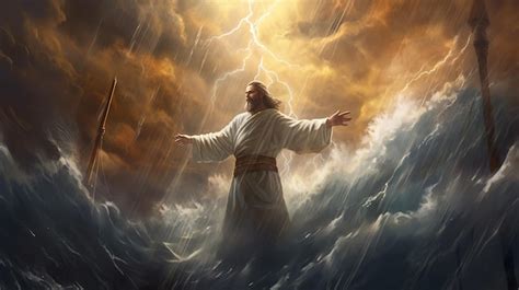 Premium AI Image | Jesus Calming the Storm