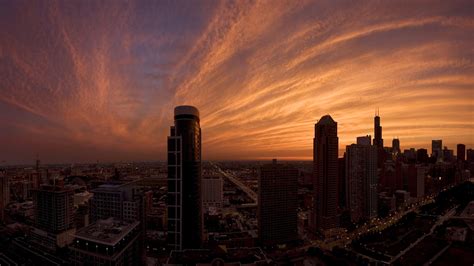 Wallpaper City, skyscrapers, dusk, clouds, sky 2560x1600 HD Picture, Image