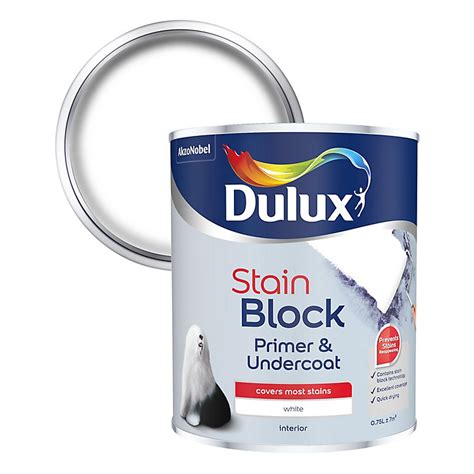 Dulux Stain block White Primer & undercoat, 750ml | Tradepoint