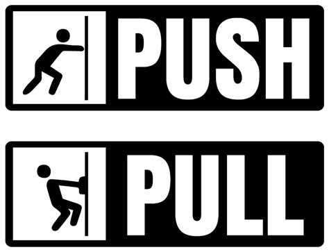 Push pull icon shop door sticker - TenStickers