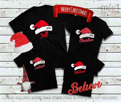 Family Christmas Shirts. Matching Christmas Shirts. Santa Hat | Etsy in ...