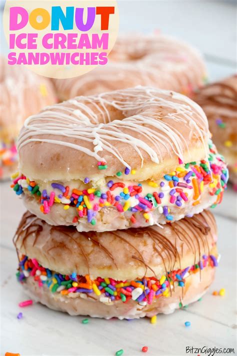 Donut Ice Cream Sandwiches - Bitz & Giggles