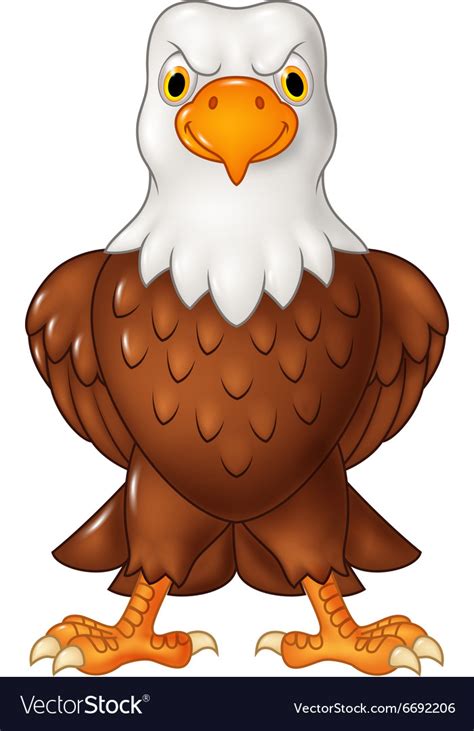 Cartoon bald eagle posing isolated Royalty Free Vector Image