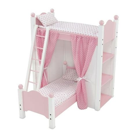 18 Inch Doll Furniture Bed fits My Life As Dolls | Doll Loft Bunk Bed ...