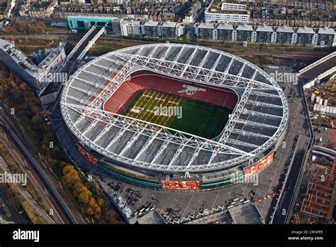 Aerial view the Emirates Stadium, home of Premiership football team ...