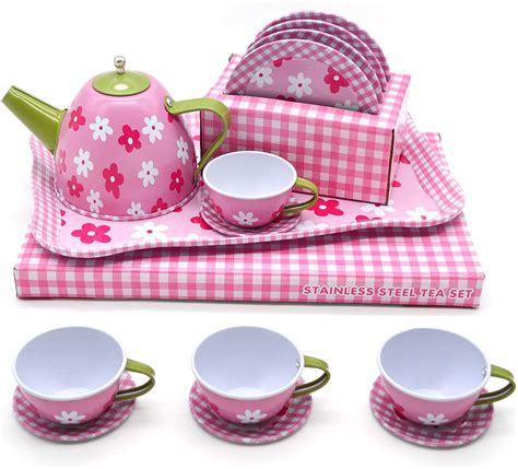 Tea Set for Girls - Play Pretend Fancy Tea Time Toy Sets for Children ...