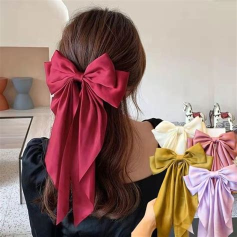 Women Ribbon Hair Clip Hair Accessories Bowknot Ribbons Braided ...