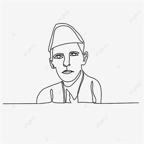 Quaid E Azam Hd Transparent, Quaid E Azam Line Art Illustration For 25 ...