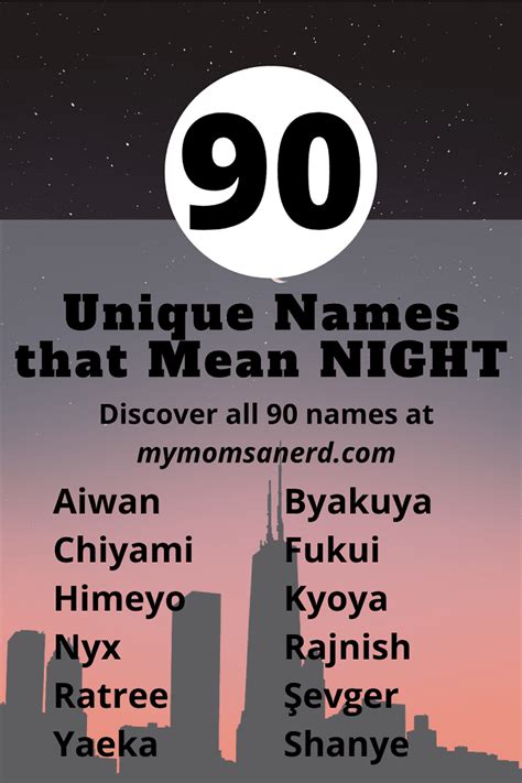 90 Awesome Names That Mean Night • My Mom's a Nerd