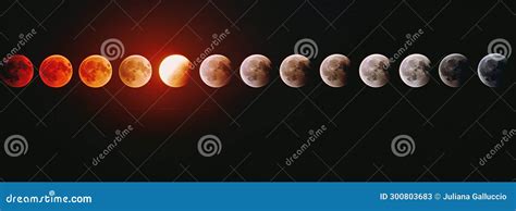 The Moon in Various Phases and Colors Stock Image - Image of colorful ...