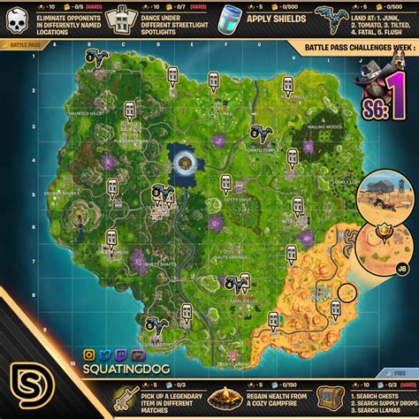 Fortnite Season 6, Week 1 Challenges Cheat Sheet | GameGuideHQ