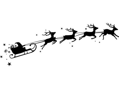 REINDEER SLEIGH SANTA CLAUS Silhouette Vector Graphic Svg Eps - Etsy ...