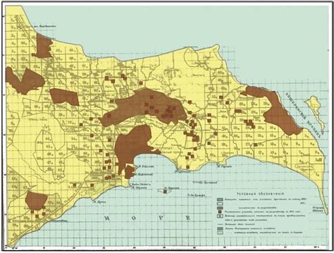 The map of the oil-bearing lands of Absheron peninsula in 1911 ...