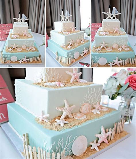 50 Beach Wedding Cakes for your Vows by the Sea | Beach theme wedding ...